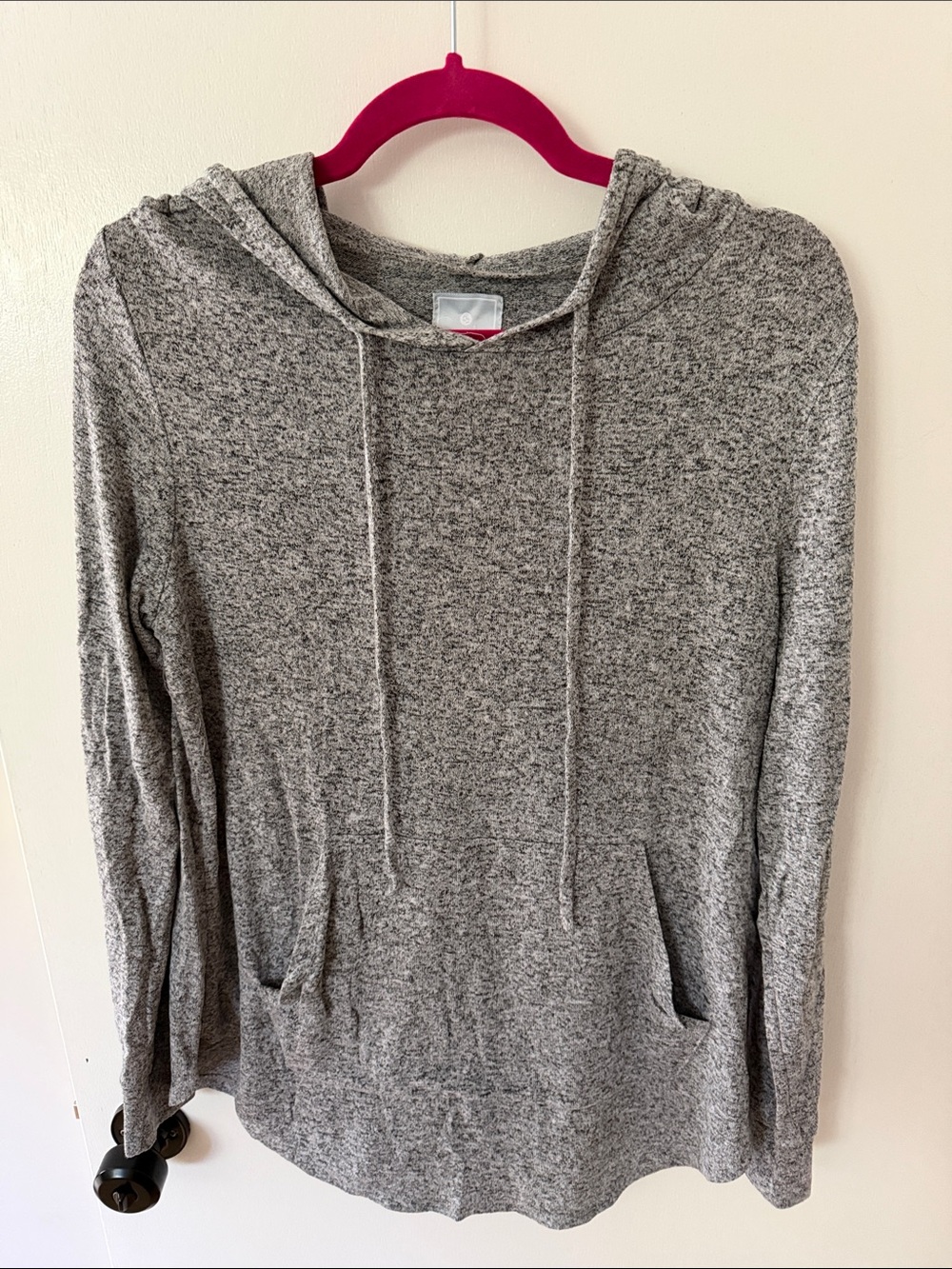 Sunday Lightweight Gray Hooded Pullover with Kangaroo Pocket